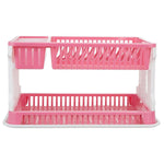 Water collecting tray of the plastic kitchen organizer rack showing easy drain