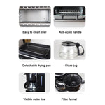 Side view of the compact 3-in-1 Breakfast Maker appliance.