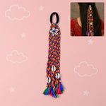 Traditional multicolor braided hair accessory with shells and tassels