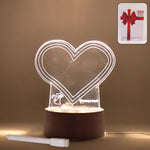 Visualization Lamp 3D Acrylic glowing heart shape desk lamp