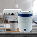Front view of the 5000ml insulated water jug with an easy-flow tap for convenience.