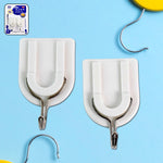 Multipurpose stainless steel adhesive wall hooks displayed on a clean white background.