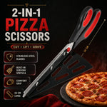 Pizza Cutter Scissors – Stainless Steel with Removable Spatula | Quickslice