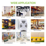 A central white pest repeller surrounded by eight square images depicting various application locations like a house and