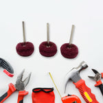 Display of 3-piece polishing wheel set in use