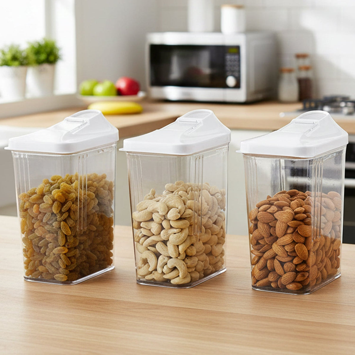 3-piece easy flow airtight storage containers for dry food storage