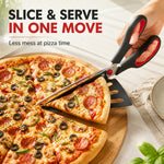 Pizza Cutter Scissors – Stainless Steel with Removable Spatula | Quickslice