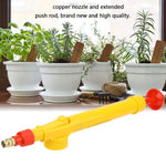 Adjustable water sprayer showing a wide spray pattern for coverage.