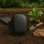 Heavy-duty knee pad with thick foam padding and secure adjustable straps