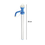 User demonstrating the manual hand pump for kitchen oil, showing its utility.