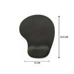 Detailed view of ergonomic wrist support mouse pad, ideal for long computer sessions