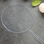Kitchen stainless steel deep fry strainer with wide frying basket
