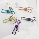 Several multipurpose stainless steel laundry clips scattered, suggesting everyday utility.