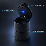 Car Ashtray with LED Light and Lid, Cup Holder Ashtray for Car Interior (1 Pc)
