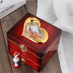 Side profile of the compact Ballerina Music Box, demonstrating its portable size.