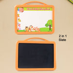 Double-sided educational drawing board for preschool kids with easy-clean surfaces