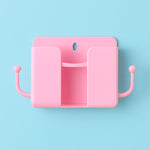 Wall mount mobile stand in blue color without visible items