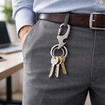 Durable metal keychain with dual rings for organization