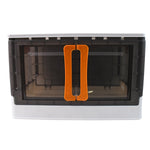Plastic storage box folded flat to save space when not in use