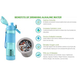 Side view of the sleek Own Hydrate alkaline water bottle design.