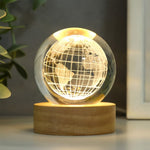Detailed view of the illuminated crystal sphere, showcasing its captivating 3D design.