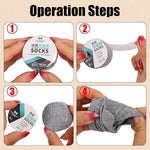 Multiple pairs of single-use socks bundled together for convenience.