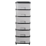 Stone wave design textured plastic drawers on 6-layer storage cabinet