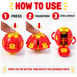 Transforming Spinner Flat Ball Toy with 360 Degree Spin for Kids and Desk Play