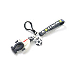 Vibrant rainbow strap cartoon football boy keychain for daily accessories