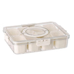 Plastic food storage box with 6 compartments and lid