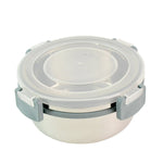 Stacked airtight food storage containers to save kitchen space