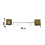 Neutral image of kitchen utility hook rack showing hooks and rod