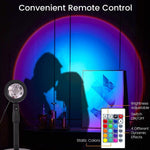 Detailed view of the adjustable head and stable base of the LED sunset lamp.
