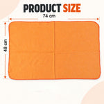 Orange Cotton Multipurpose Duster Cloth for Car and Home (3 Pc, 48 x 74 Cm)