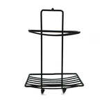 Space-saving stainless steel soap rack, showcasing its two-layer design.