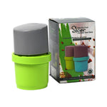 Brightly colored multi-purpose kitchen slicer ready for use.