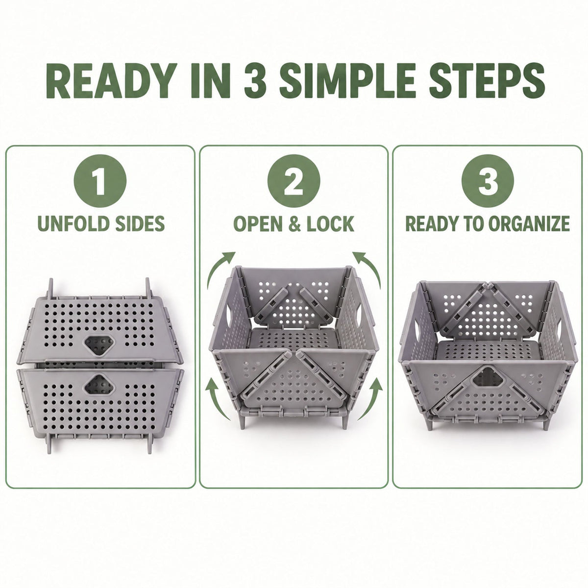 Foldable Storage Basket – Ventilated & Space-Saving | Tidy Table