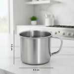 Utility stainless steel mug ideal for tea and coffee consumption