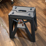 Supermom 18 inch folding stool in outdoor garden setting