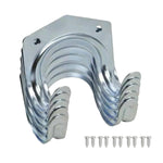 GlimmerHome heavy duty hooks neatly organizing tools and equipment in a home garage.