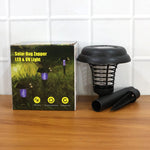UV LED solar powered mosquito trap and bug zapper for yard