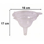 Size guide for kitchen funnel with measurements