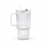 Glass tumbler on white background ready for use