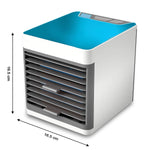 Portable air conditioning unit cooling a small area.
