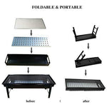 FirePot portable charcoal BBQ grill with grilling tools, illustrating a complete setup for outdoor use.