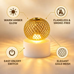 Flameless decorative light features warm amber glow and on off switch