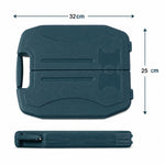 Dimensions and compact design of the home tool kit carry case.
