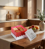 Lifestyle shot of the Ruby dry fruit storage container blending seamlessly into a modern kitchen setting.