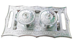Elegant Mukhwas Dani Tray with a lid, showcasing its decorative multi-storage design.