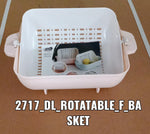 Detailed view of the plastic rotatable strainer's durable construction.